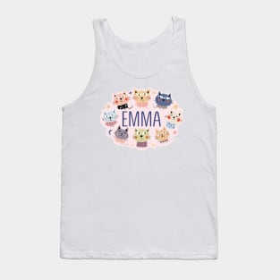 Emma name with cartoon cats Tank Top